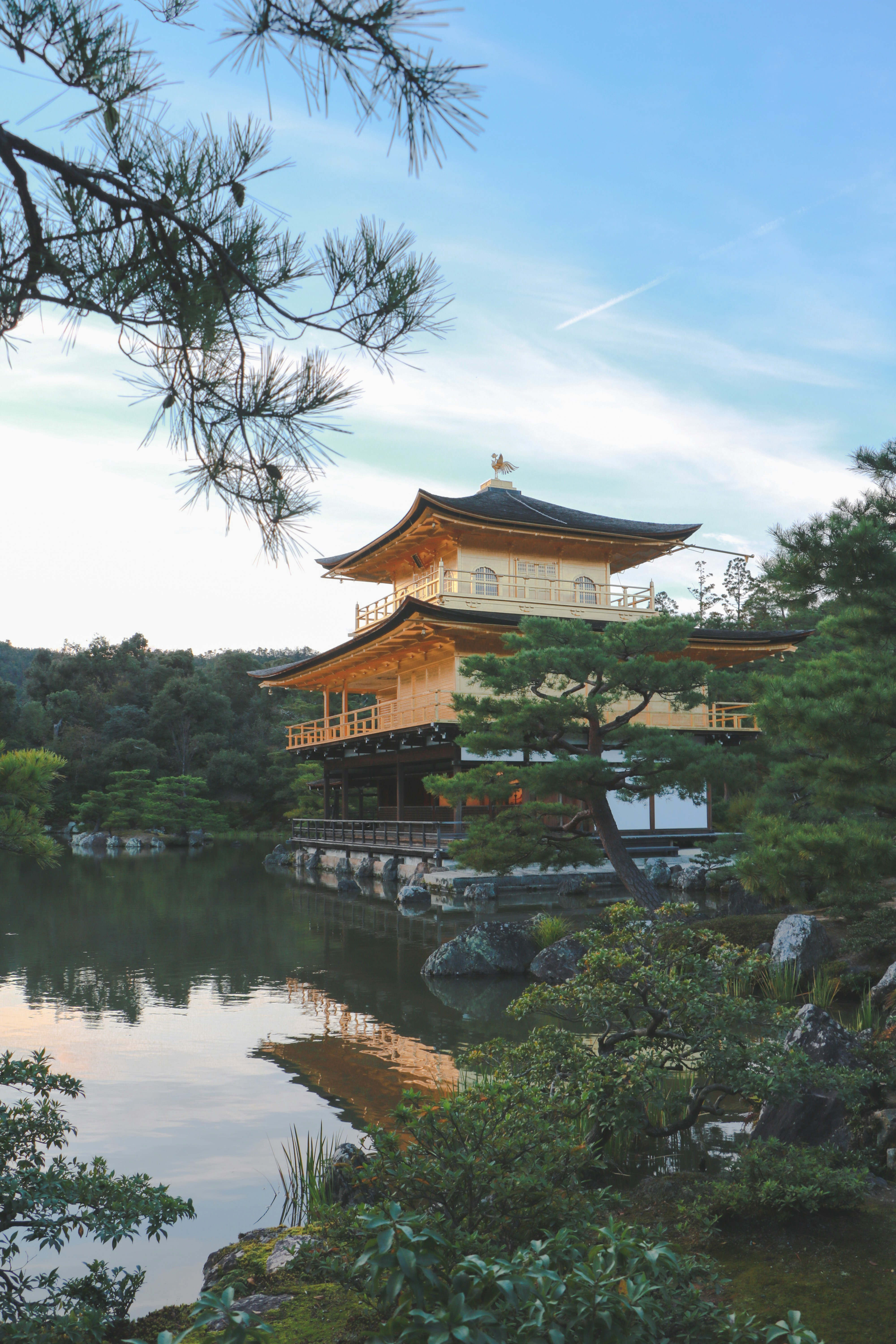 The view of the Golden Pavilion reflected in the pond.